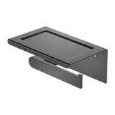 Bianca Nero Toilet Roll Holder With Shelf - Gunmetal